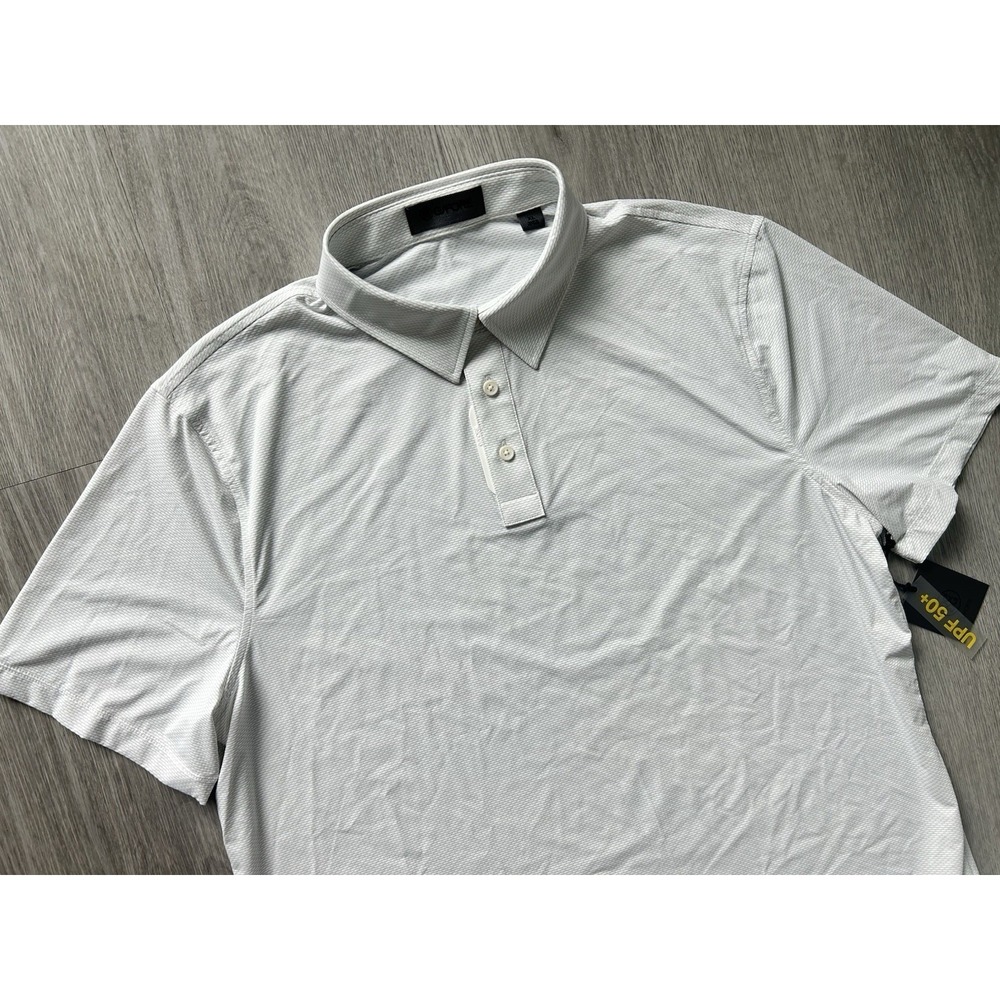 G/FORE Golf Polo Shirt Mens XL Gray Geometric Jersey Performance Stretch Top